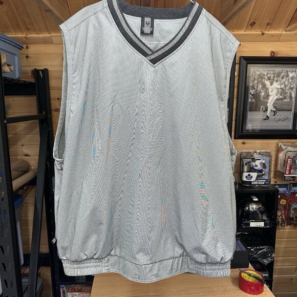 Vintage Nike Golf Vest Pullover Men Size XL Grey Windbreaker Tiger Golfing - Picture 1 of 6